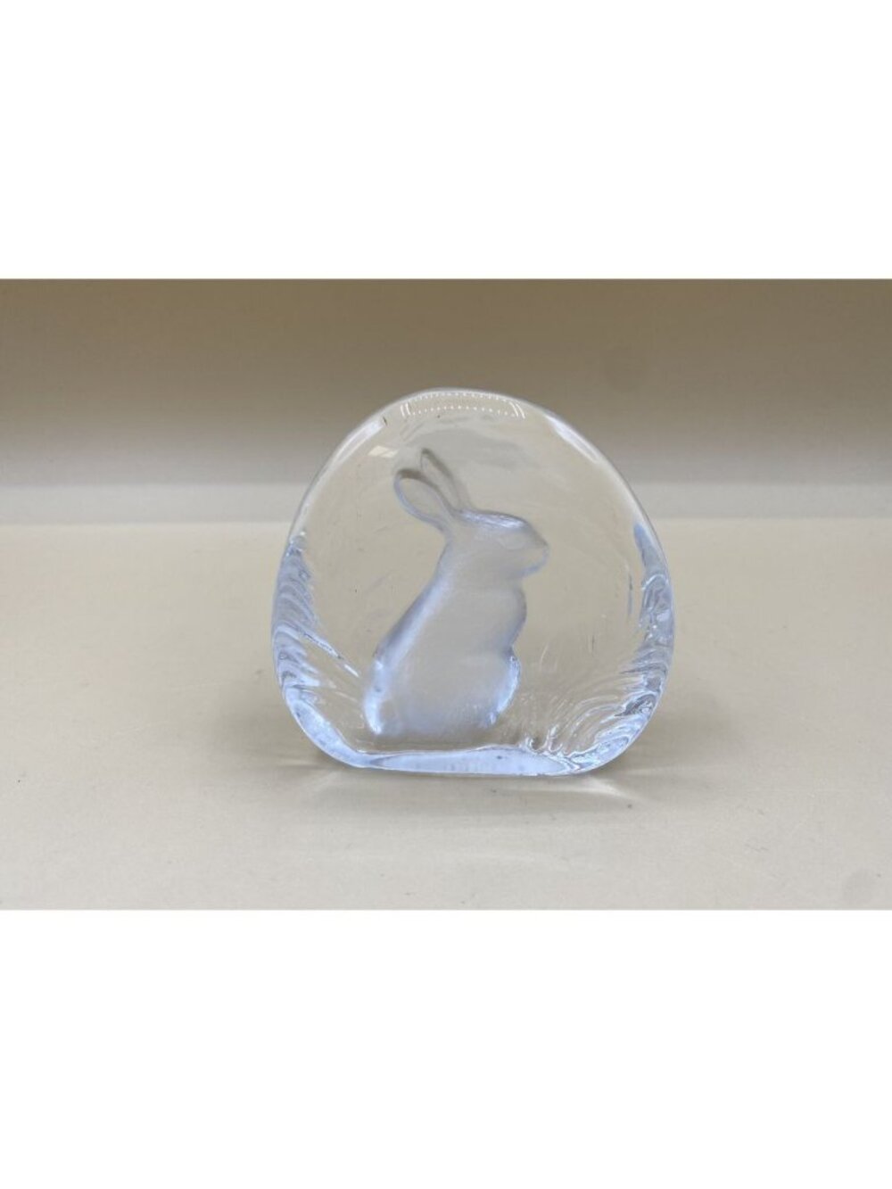 Bunny Rabbit Crystal Paperweight Zajecar 24% Lead 24% PbO Yugoslavia Vintage